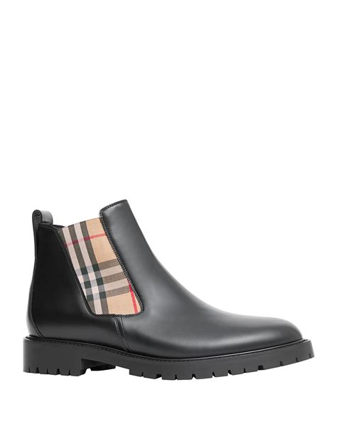 burberry allostock check chelsea boot|burberry check leather boots.